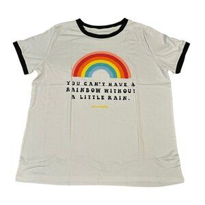 Rainbow Oliver Roth Graphic‎ T-Shirt White Black Ringer Tee XL